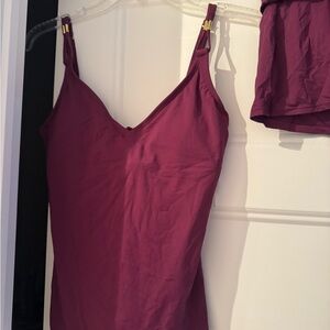 Bleu Rod Beattie Burgundy Swim Camisole 2 pièces New